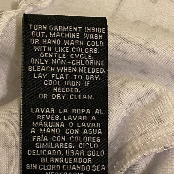 Zac & Rachel Womens M White Roll Tab Sleeve Peace Light Joy Button Up Shirt - Picture 11 of 11